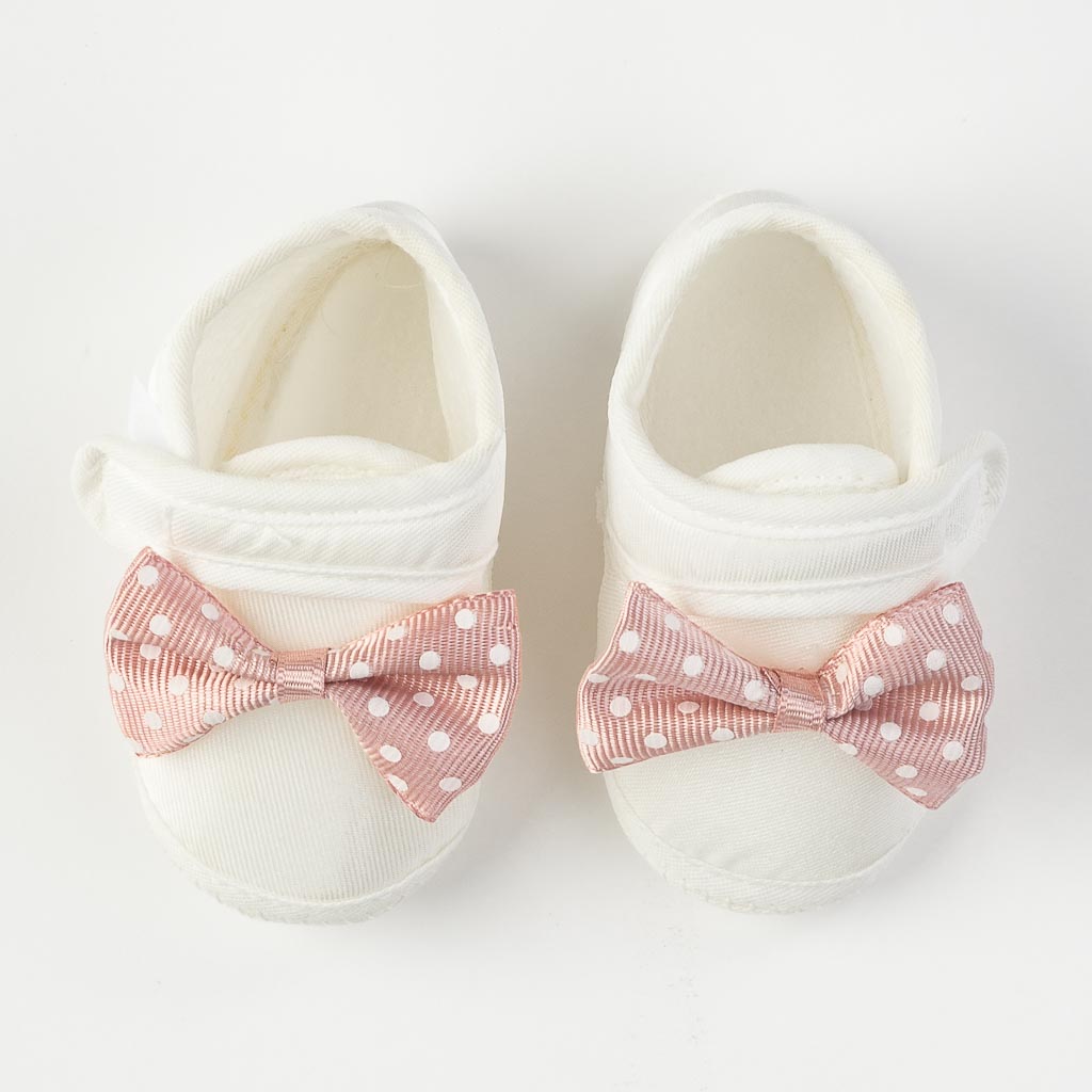 Бебешки комплект за момиче шапка и обувчици Leylek Baby Pink