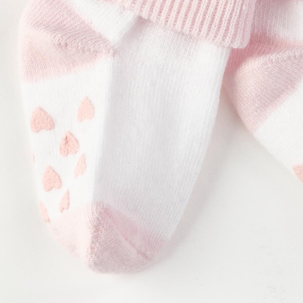 Бебешки чорапки за момиче Mini damla Love Розови