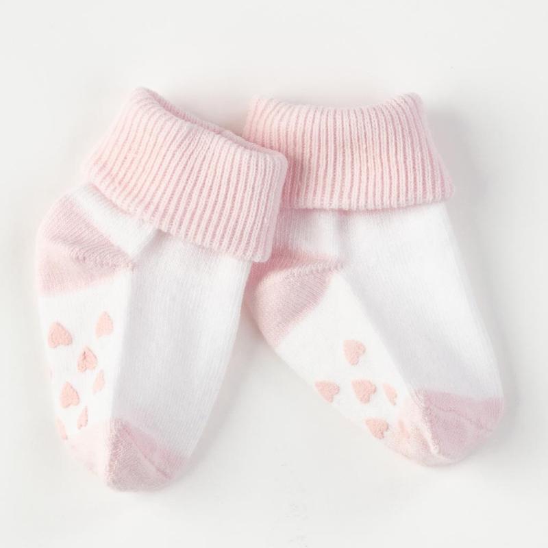 Бебешки чорапки  момиче Mini damla Love Розови
