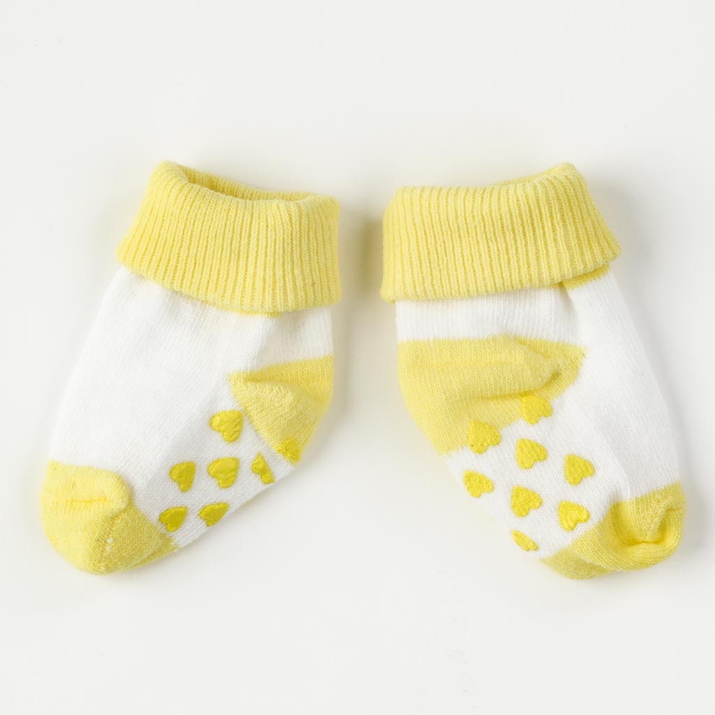 Бебешки чорапки за момиче Mini damla Love Жълти