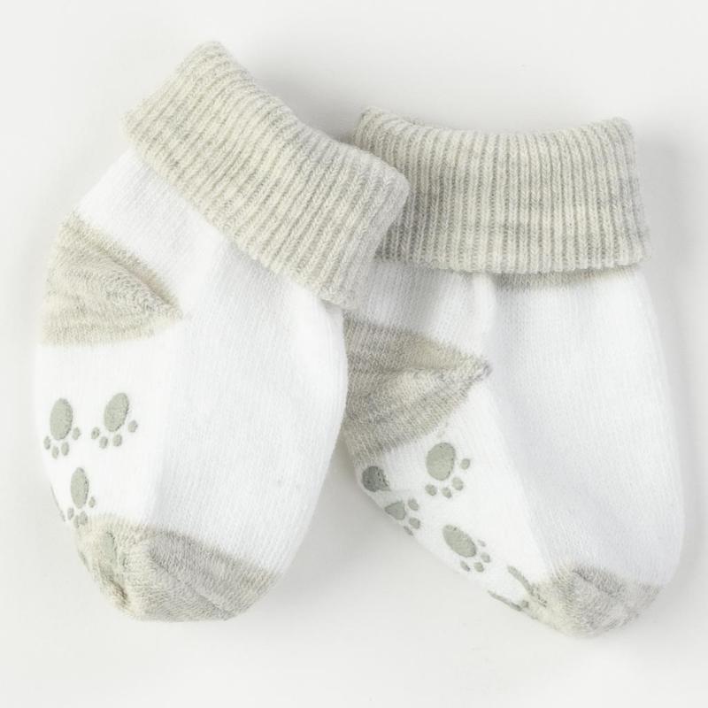 Бебешки чорапки  момче Mini damla Paw Сиви