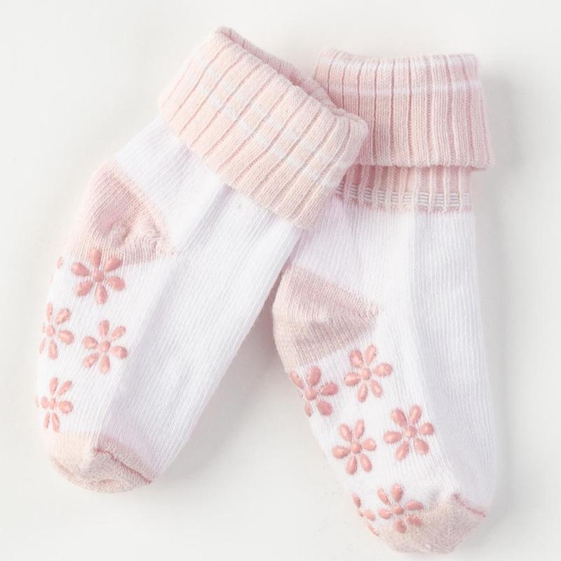 Бебешки чорапки  момиче Talha Flower Розови