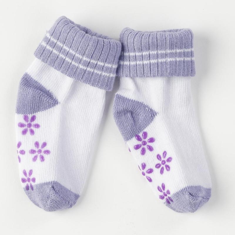 Бебешки чорапки  момиче Talha Flower Лилави