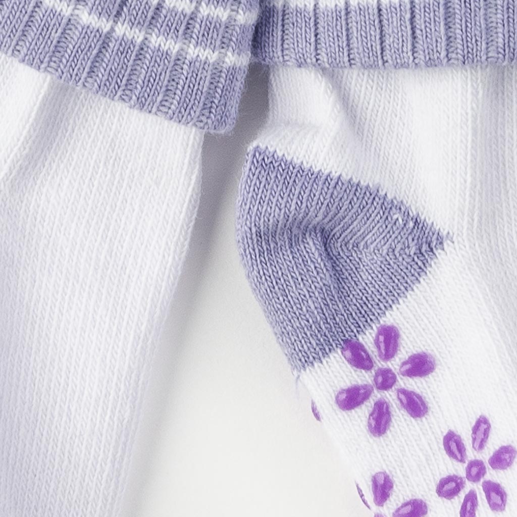 Бебешки чорапки за момиче Talha Flower Лилави