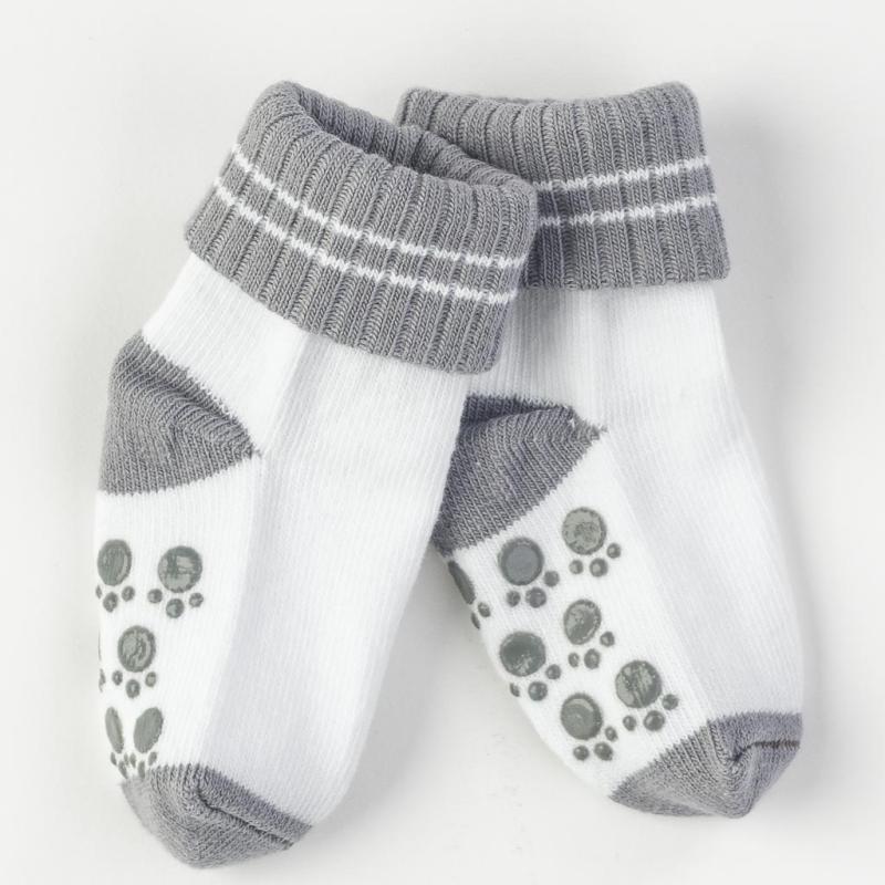 Бебешки чорапки  момче Talha Paw paw Сиви