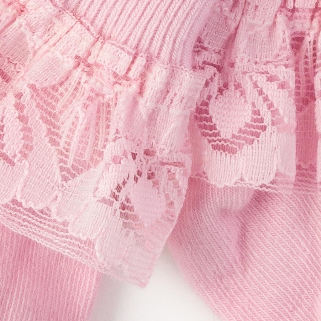 Бебешки чорапки  Για Κορίτσι με δαντελα  Talha  ροζ