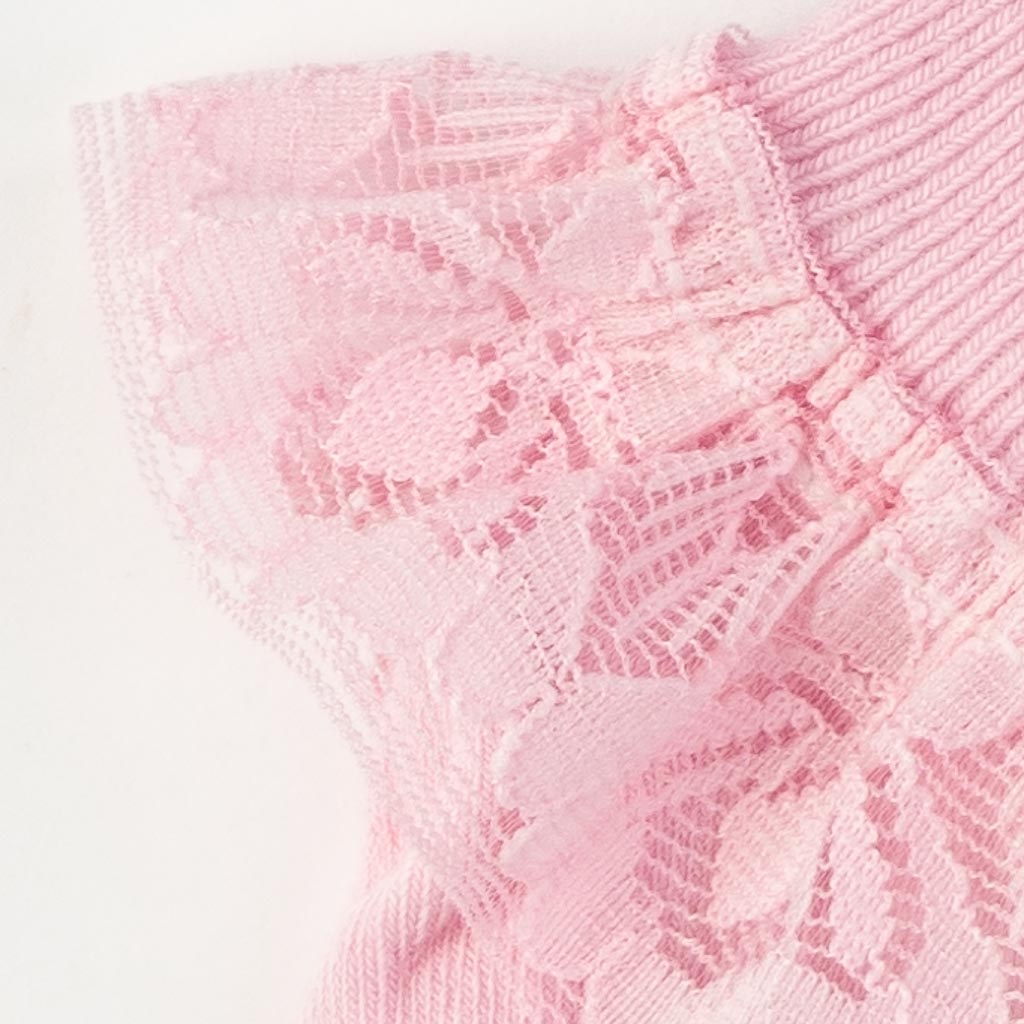 Бебешки чорапки  Για Κορίτσι με δαντελα  Talha  ροζ