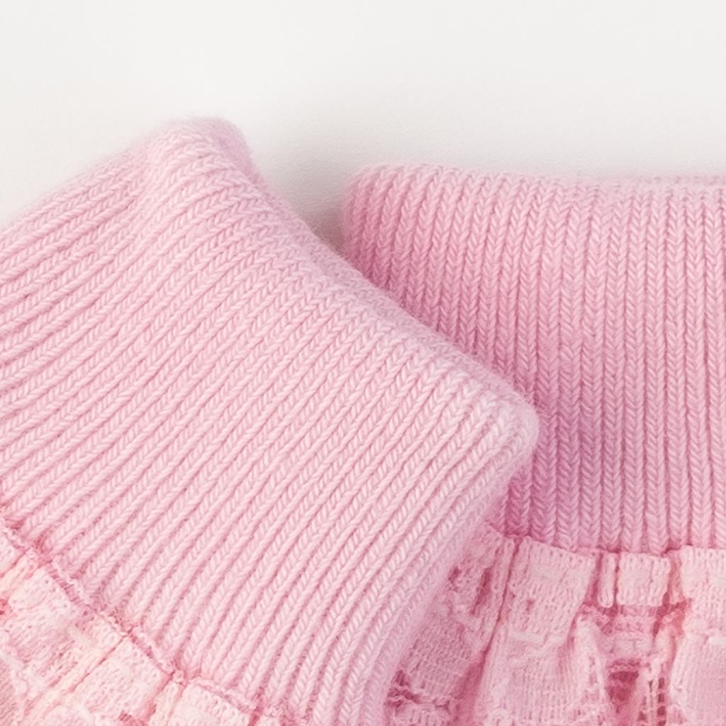 Бебешки чорапки за момиче с дантела Talha Розови