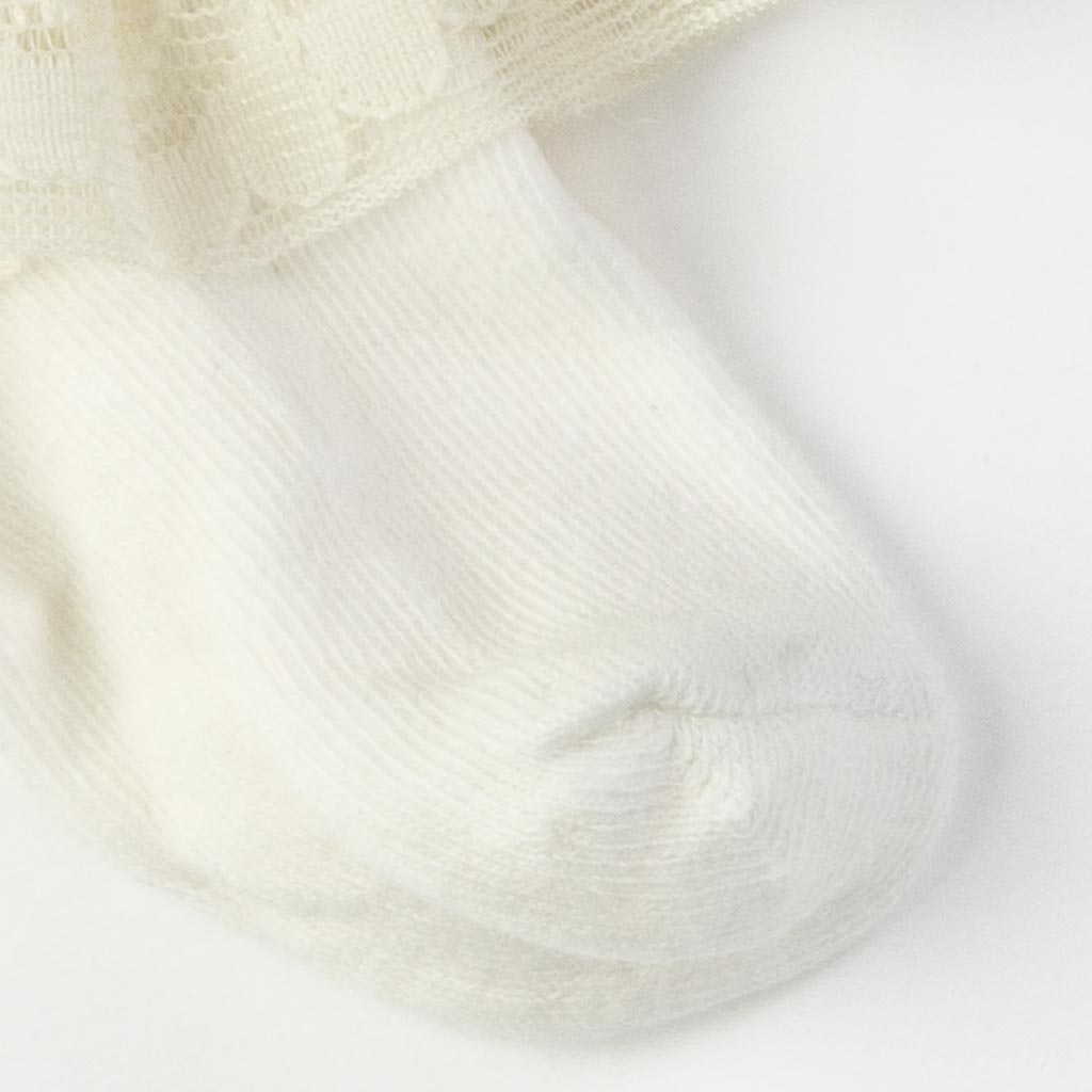 Бебешки чорапки  Για Κορίτσι με δαντελα  Talha   Екрю