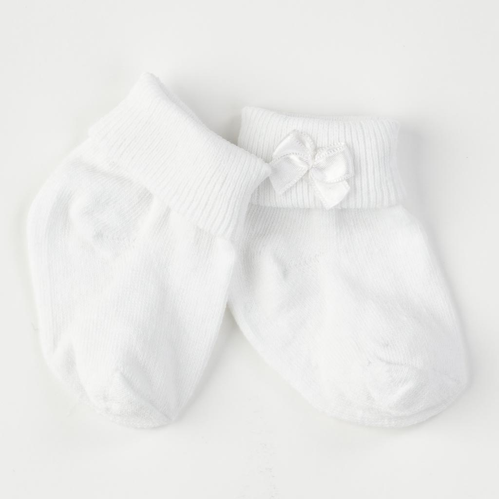Бебешки чорапки за момиче Mini damla  Bows Бели