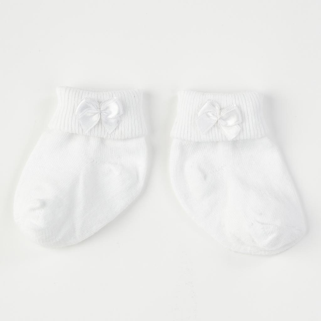 Бебешки чорапки за момиче Mini damla  Bows Бели