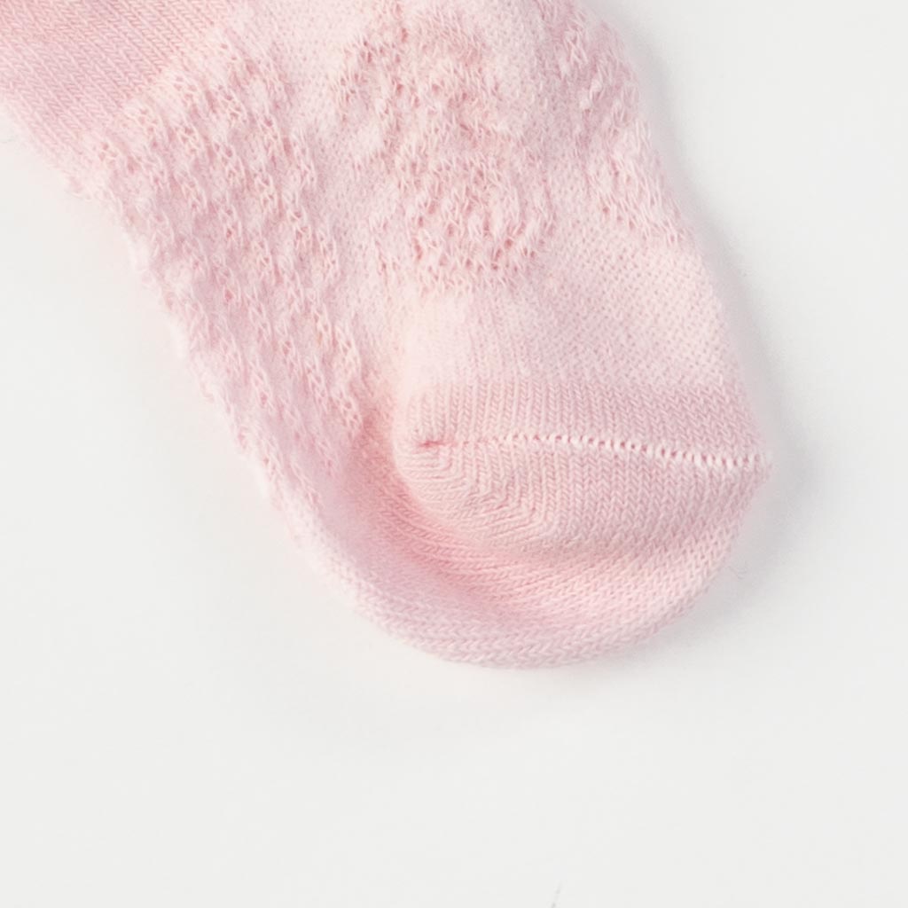 Бебешки чорапки за момиче с панделки JW Baby colection  Розови