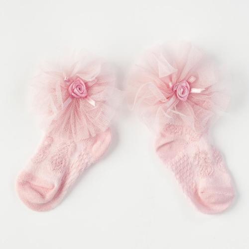 βρεφικες καλτσες Για Κορίτσι με κορδελες  JW Baby colection  ροζ