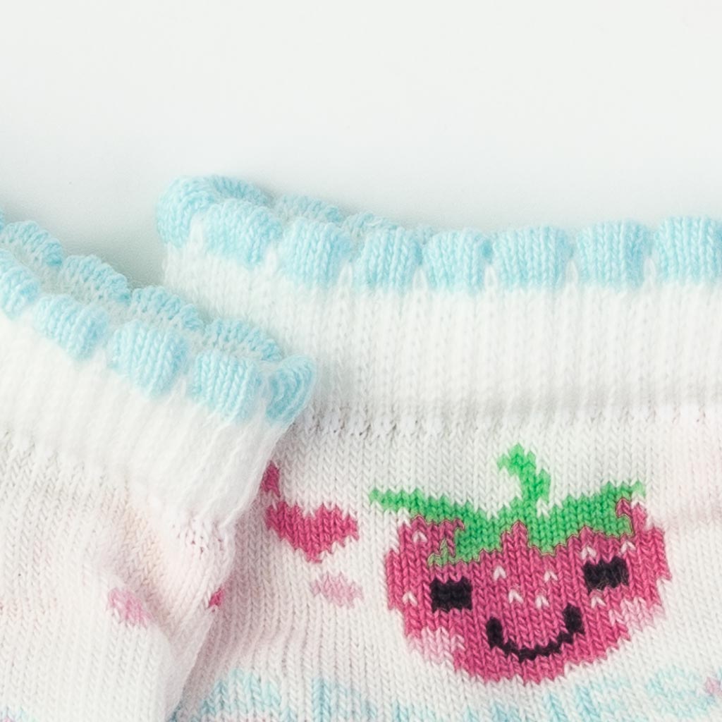 Бебешки чорапки за момиче Mini Damla Happiness Бели