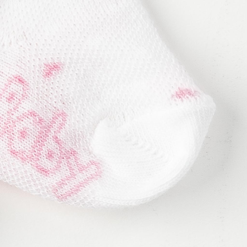 Бебешки чорапки за момиче Mini Damla Love Бели