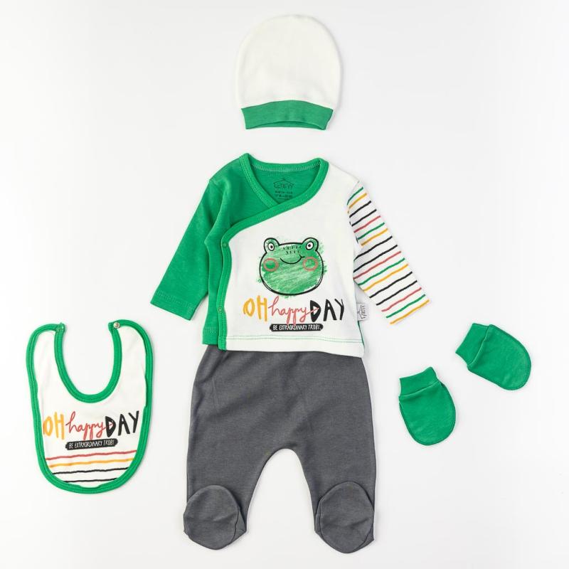 Set For a boy 5 parts  Happy frog  Green