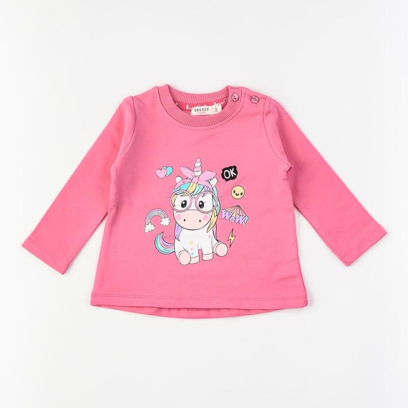 Childrens blouse For a girl with long sleeves  Wow   Breeze  Pink