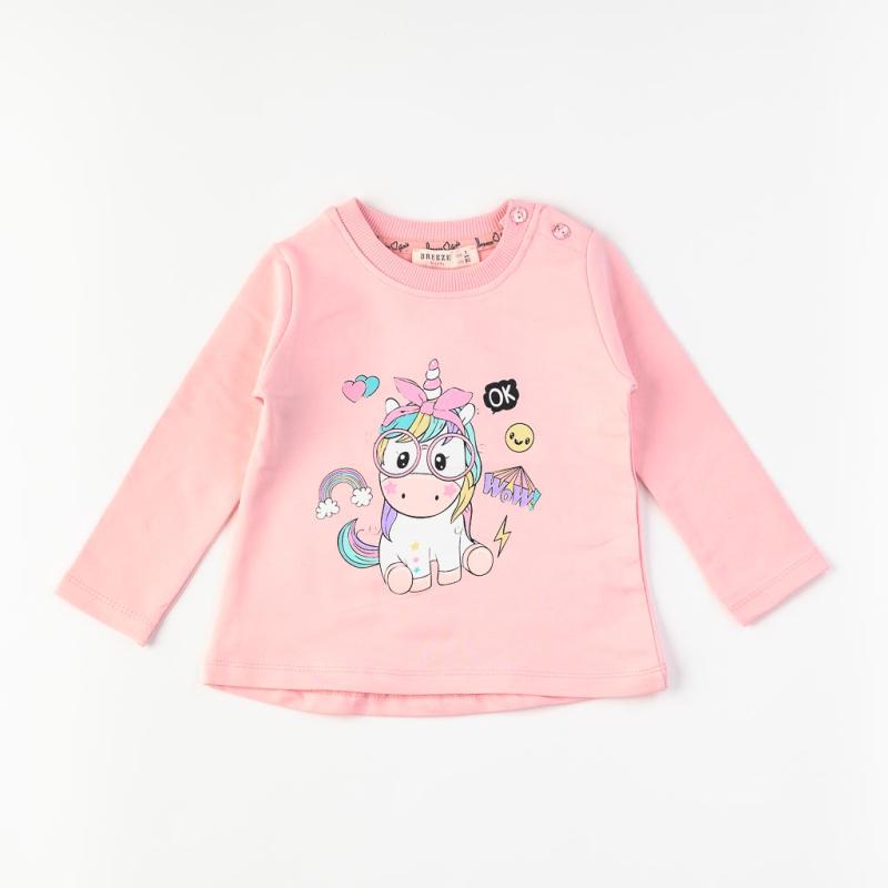 Childrens blouse For a girl with long sleeves  Wow   Breeze  Light pink