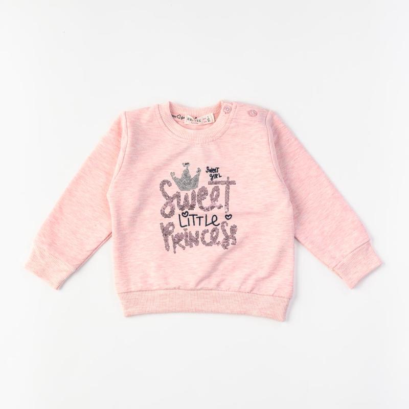 Bluză copii Pentru fată cu mânecă lungă  Sweet princess   Breeze  Roz