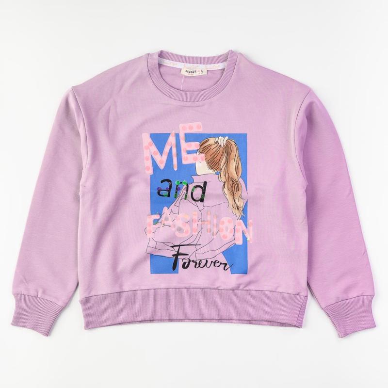 Παιδικη μπλουζα Για Κορίτσι με μακρυ μανικι  Me and fashion   Breeze  Μωβ