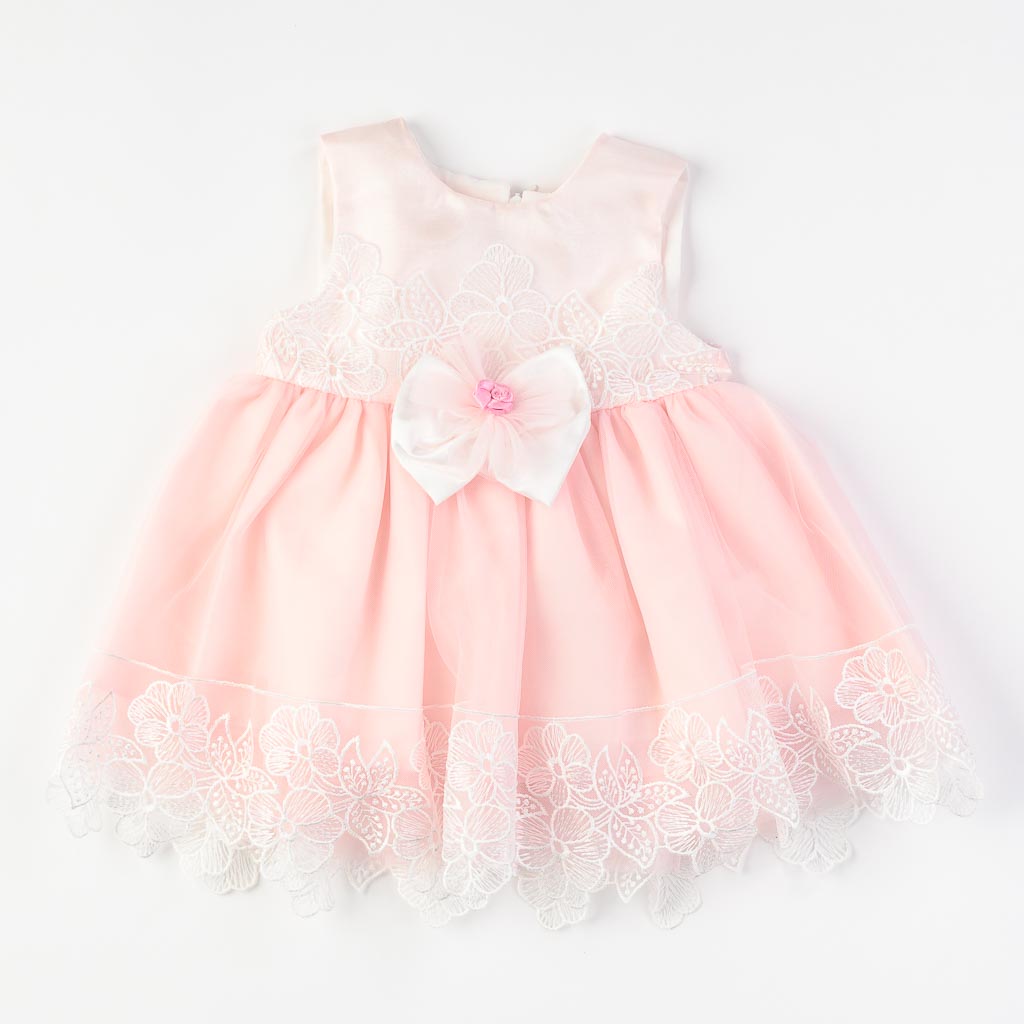 Βρεφικά σετ ρούχων επισημο φορεμα με δαντελα Κορμακι καλσον κορδελα για μαλλια βρεφικα παπουτσακια με γαντακια  Tafyy  Ροζ