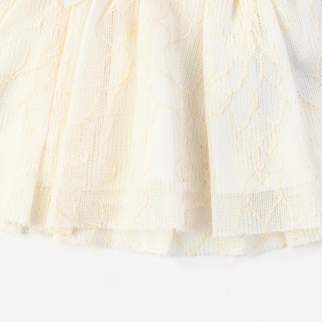 Бебешка рокля с дълъг ръкав Minicix Бялa