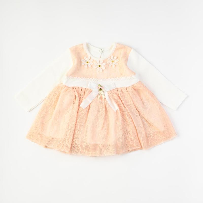 Baby dress with long sleeves  Minicix  Peach