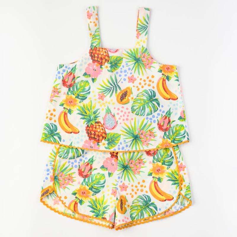 Childrens clothing set For a girl tank top and shorts  Cikoby   Fruty