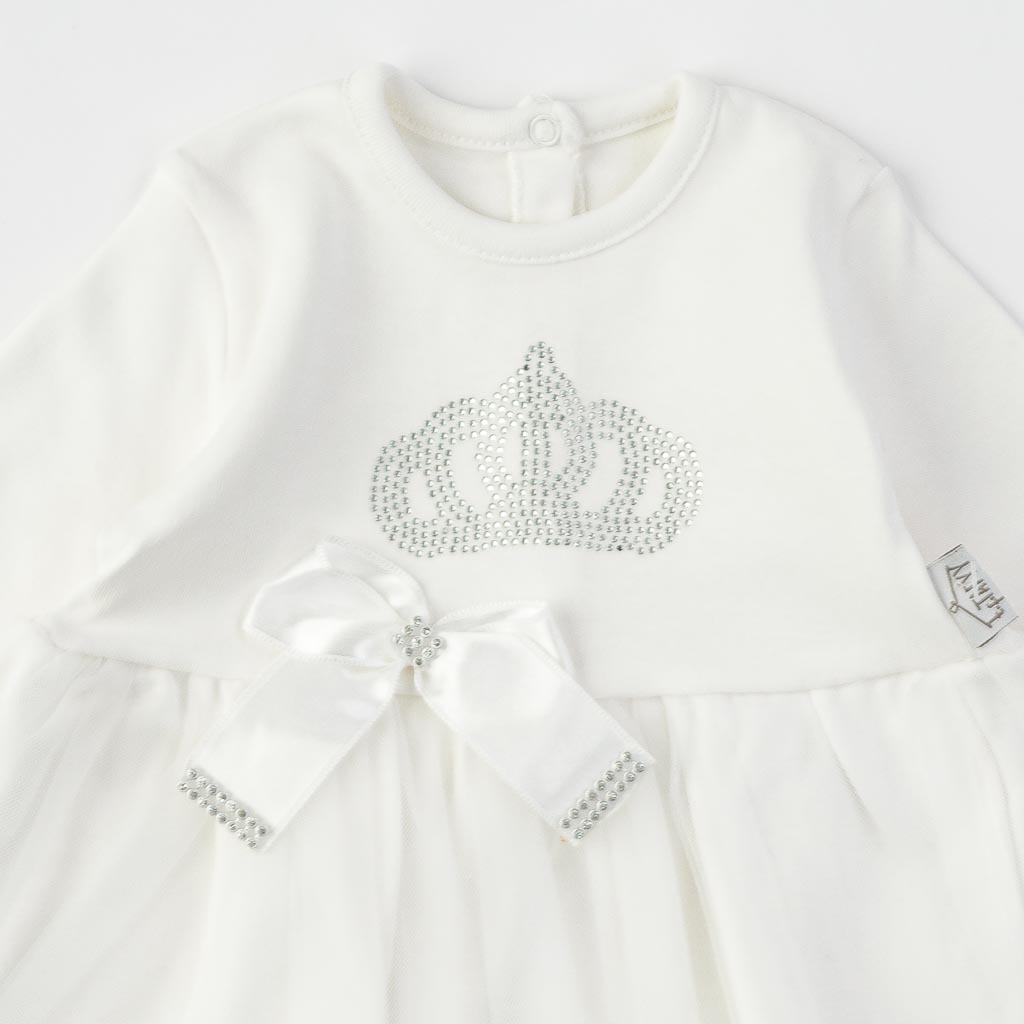 Βρεφικά σετ ρούχων απο 3 τεμαχια με κορδελα για τα μαλλια  TAFYY Princess  Ασπρο