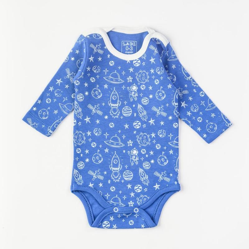 Baby bodysuit with long sleeves For a boy  Ladi Galaxy  Blue