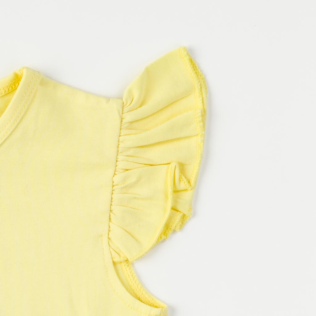 Детска тениска за момиче с щампа Breeze Lets Have fun Жълта