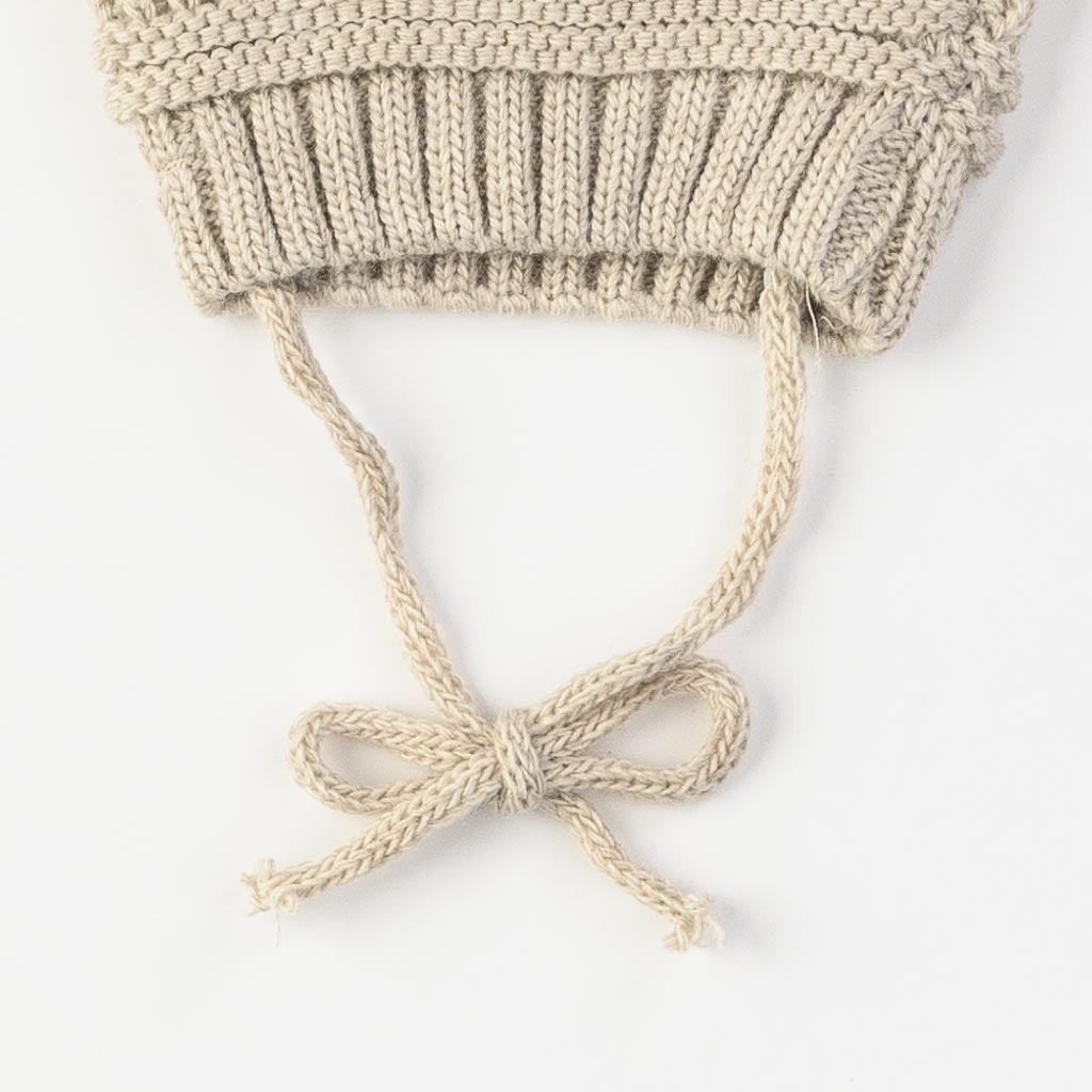 Бебешка шапка плетена Golden Бежова