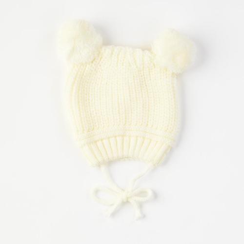 Бебешка шапка   плетена   Golden  ασπρα