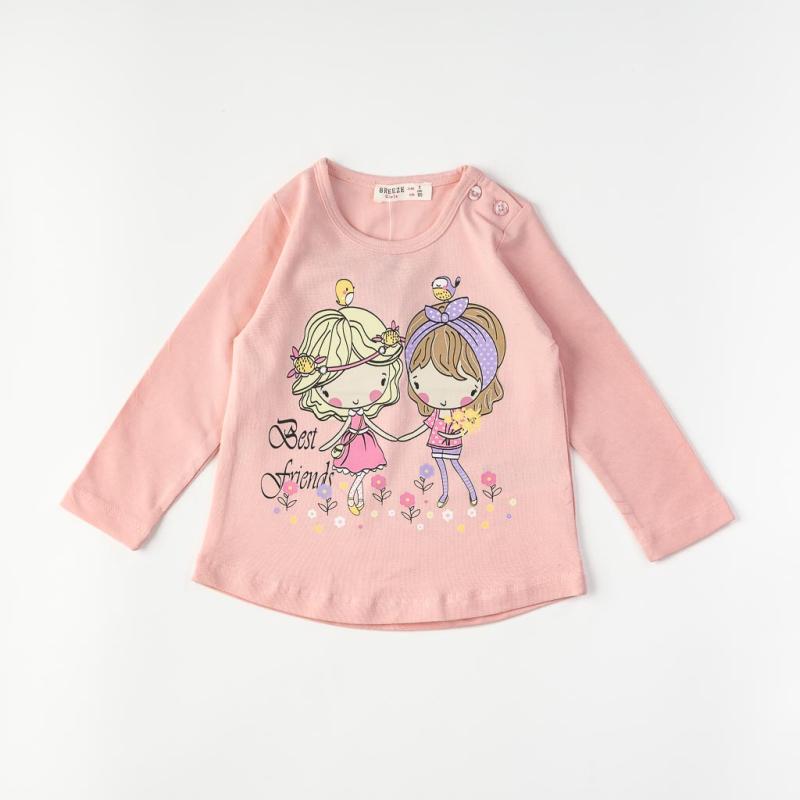 Childrens blouse with long sleeves For a girl  Breeze   Girls  Pink