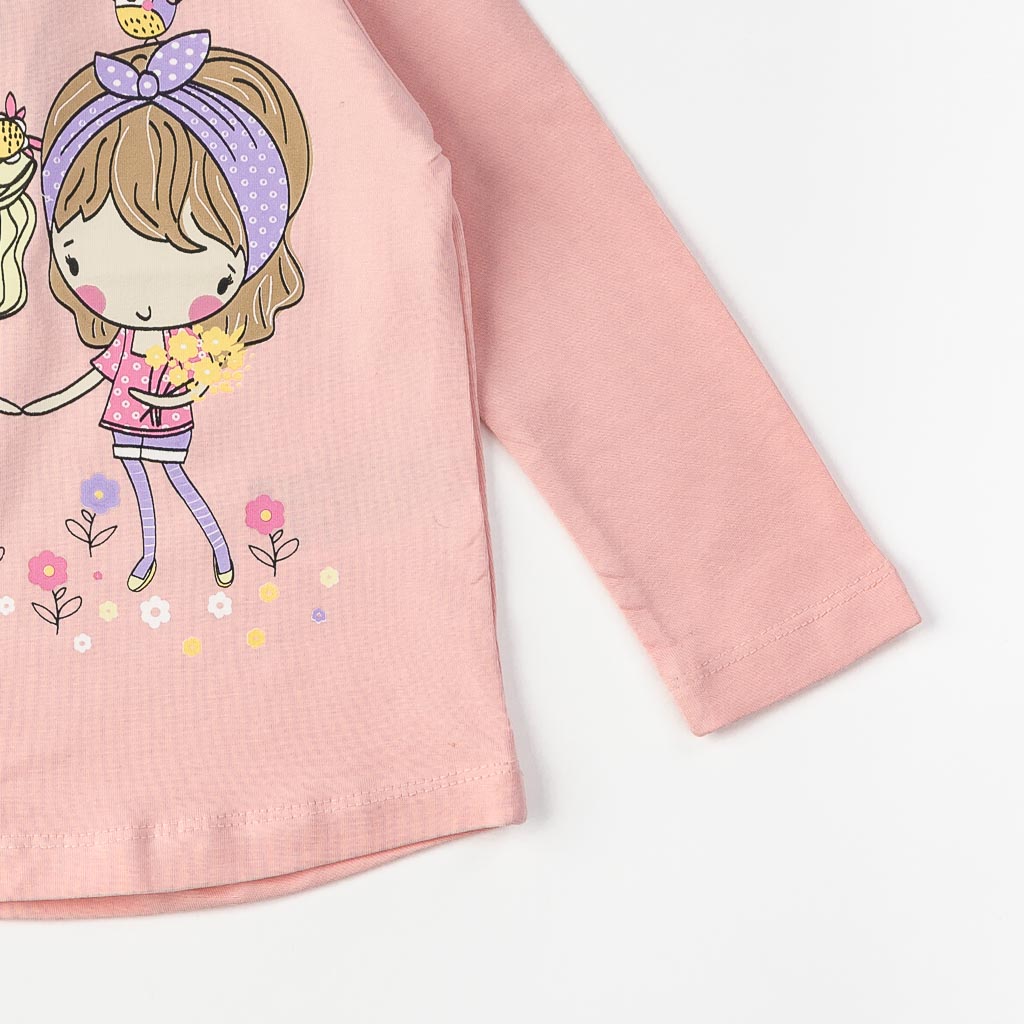 Детска блуза с дълъг ръкав за момиче Breeze Girls Розова