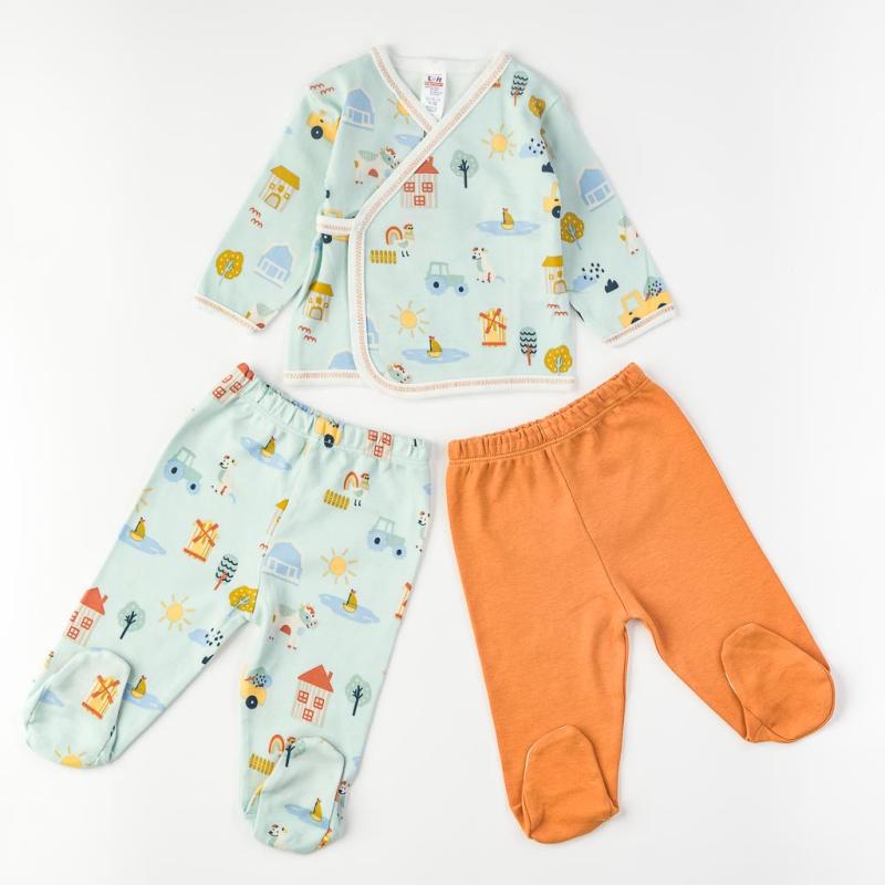 Baby set For a boy with 2 pairs of baby pants  Breeze City  Green