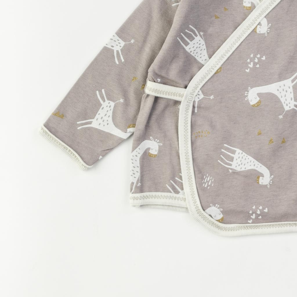 Βρεφικά σετ ρούχων Για Αγόρι  с 2 чифта ританки   Breeze giraffe  Γκρί