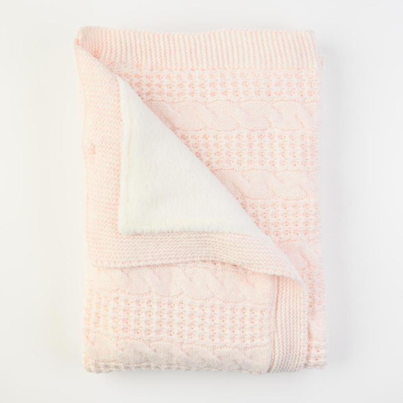 Παιδικη κουβερτα Για Κορίτσι Πλεκτο με ζεστη φοδρα  95x80   Tafyy  Ροζε
