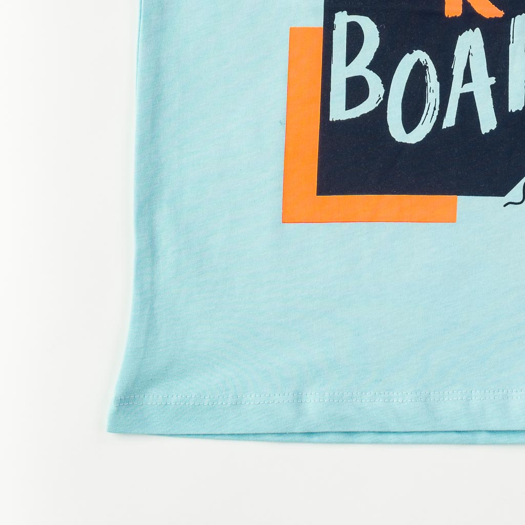 Детска тениска за момче с щампа Breeze Surfer Синя