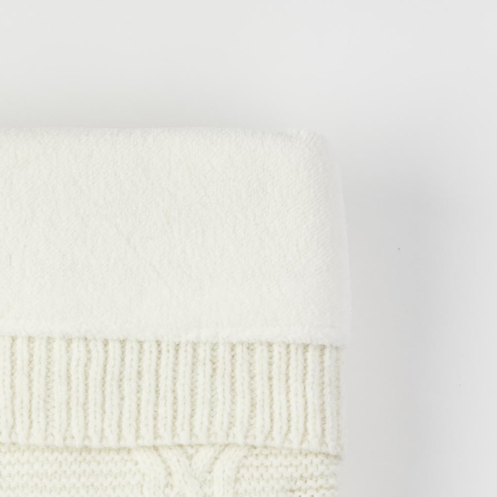 Παιδικη κουβερτα  плетена  με ζεστη φοδρα  95x80   Tafyy  ασπρα
