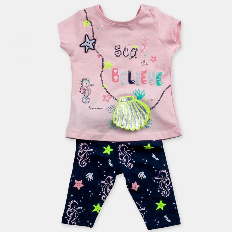 Детски летен комплект  момиче Believe тениска и клинче