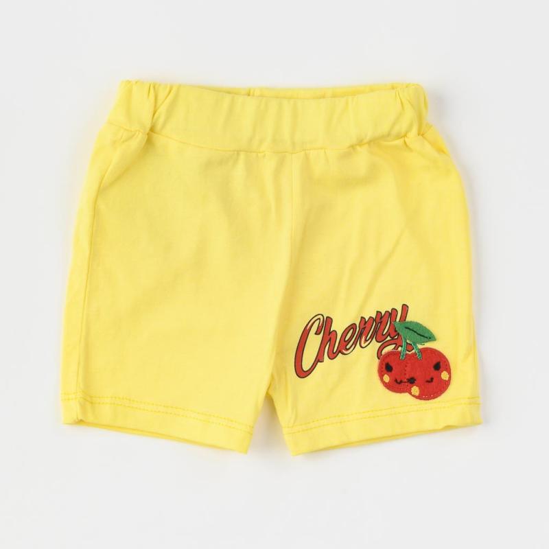 Baby shorts For a girl  Cherry  Yellow