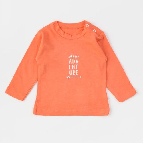 Бебешка блуза за момче Adventure Оранжева