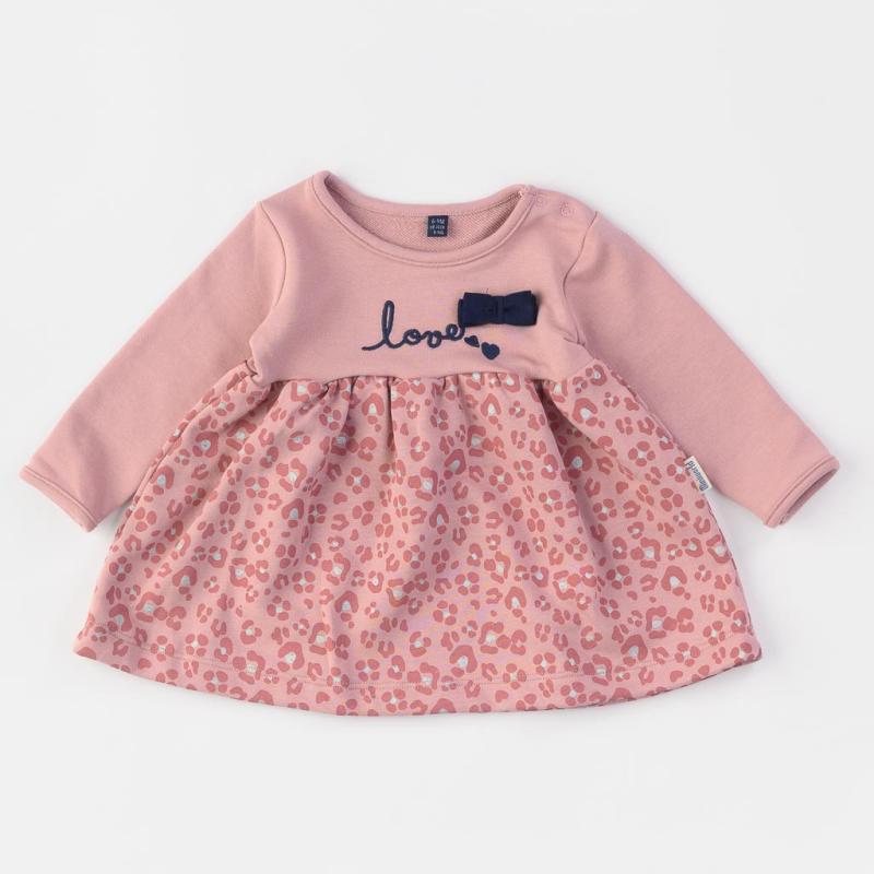 Baby dress with long sleeves  Miniworld natural   Love  Purple