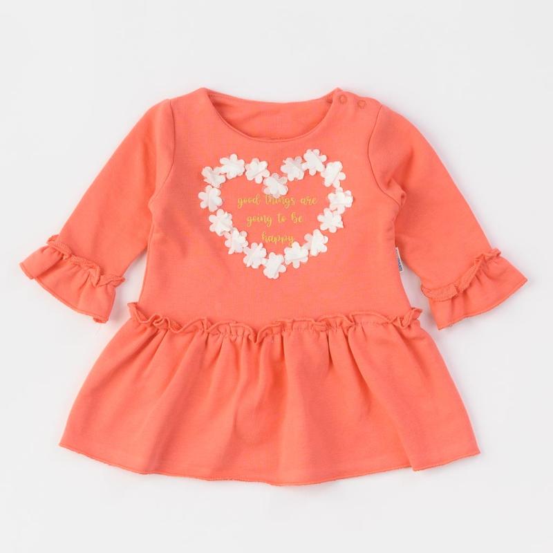 Baby dress with long sleeves  Miniworld natural   Good things  Red