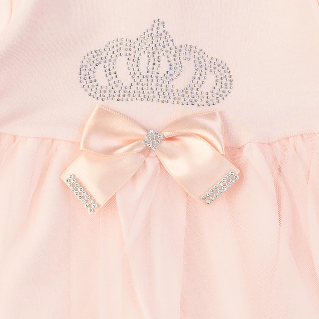 Βρεφικά σετ ρούχων απο 3 τεμαχια με κορδελα για τα μαλλια  TAFYY Princess  Ροδακινι