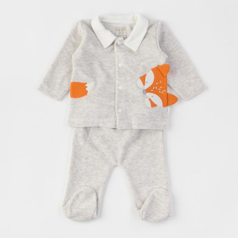 Baby set For a boy from plush  Ladi Fox  Gray