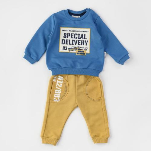Бебешки спортен комплект за момче Miniworld Special delivery Син
