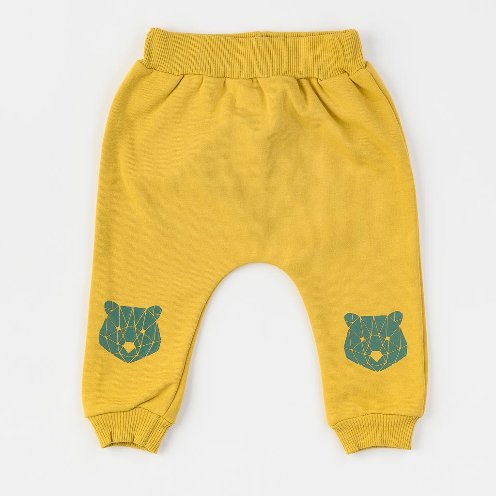 Бебешки спортен комплект за момче Miniworld Bear с щампа Зелен