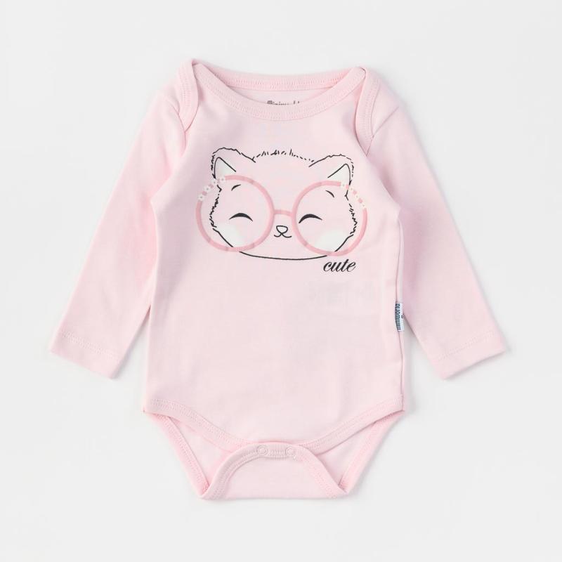 Бебешко боди с дълъг ръкав  момиче Miniworld Cute Fox Розово